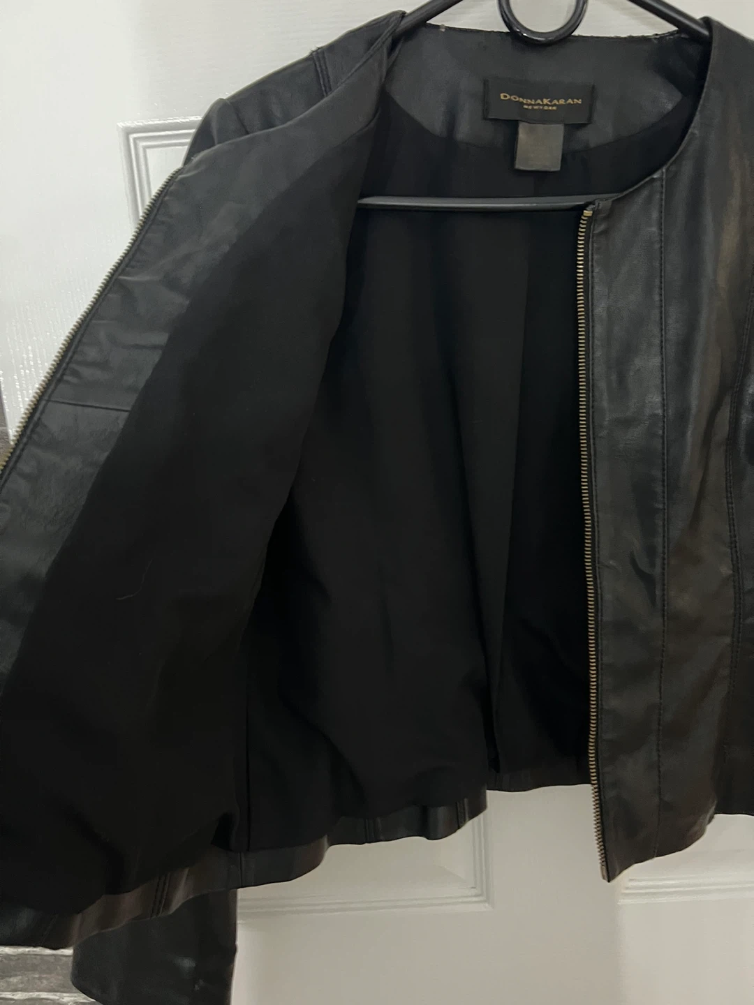 Donna Karan New York Black Leather Jacket - Size M - photo 4