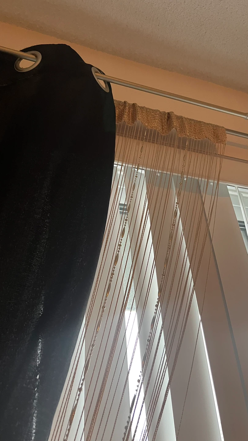 Black Curtains with Decorative String Detail - photo 4