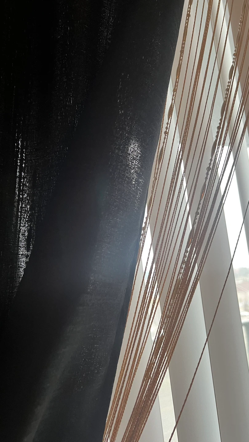 Black Curtains with Decorative String Detail - photo 3
