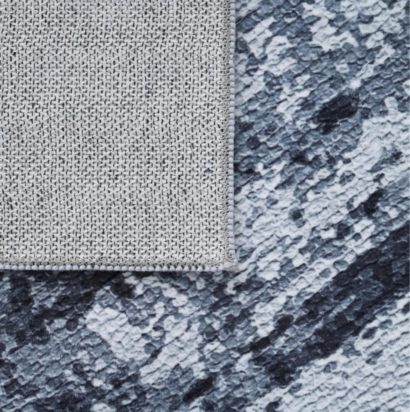 Area Rug - Grey and White Abstract Design