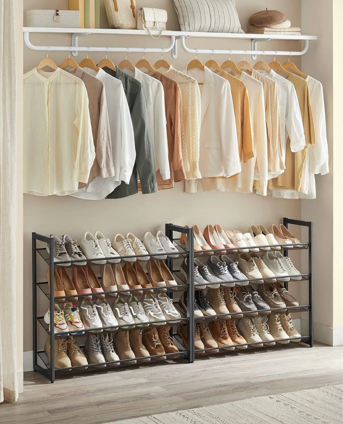 SONGMICS 10-Tier Shoe Rack - Black