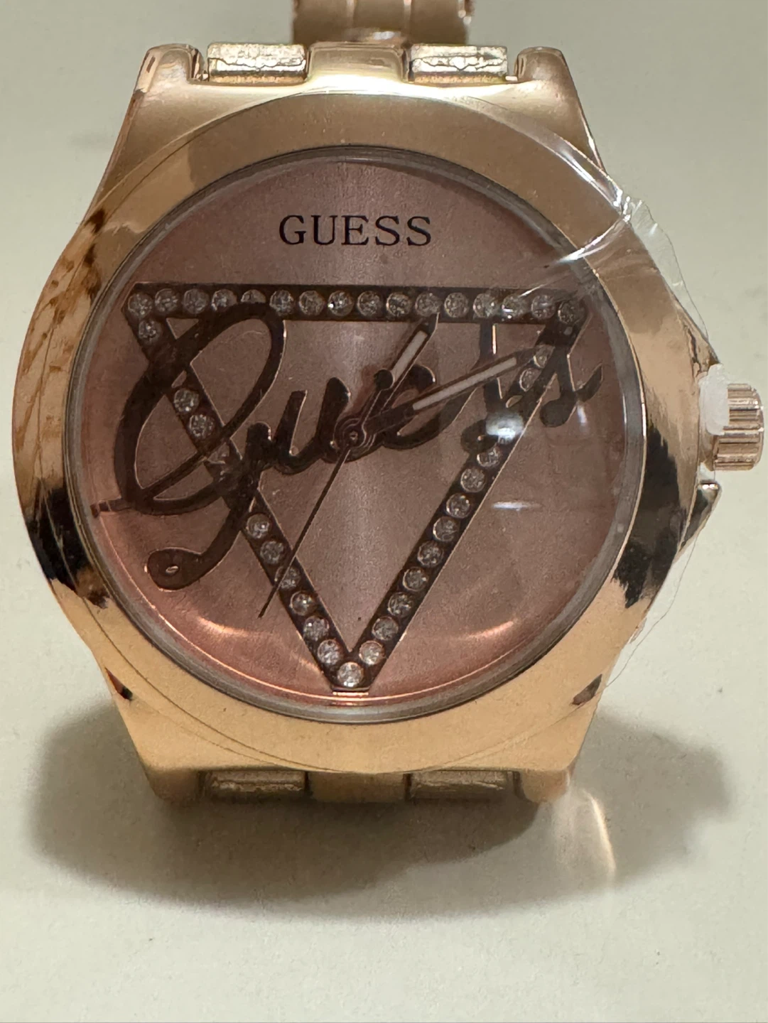 Guess Rose Gold Watch with Crystal Accents