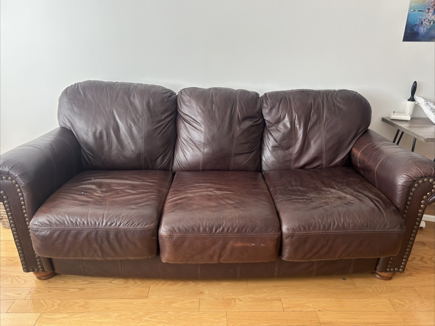 Free Brown Leather Sofa
