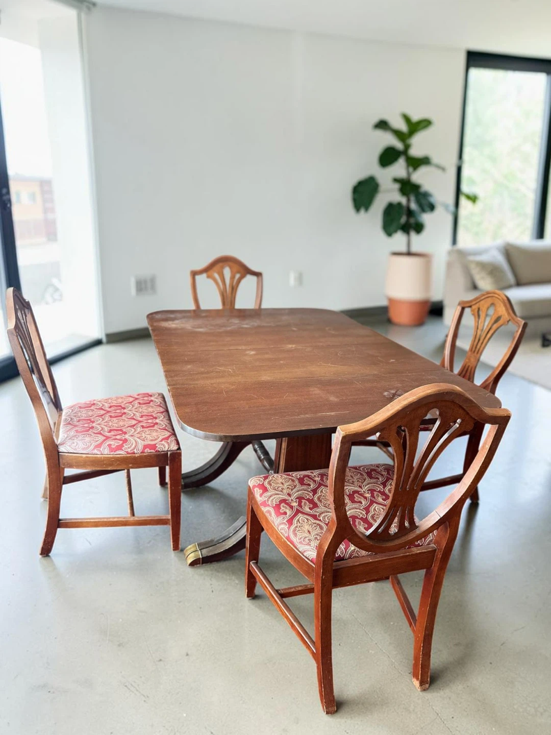 Drop Leaf Dining Table and Chairs Set vintage