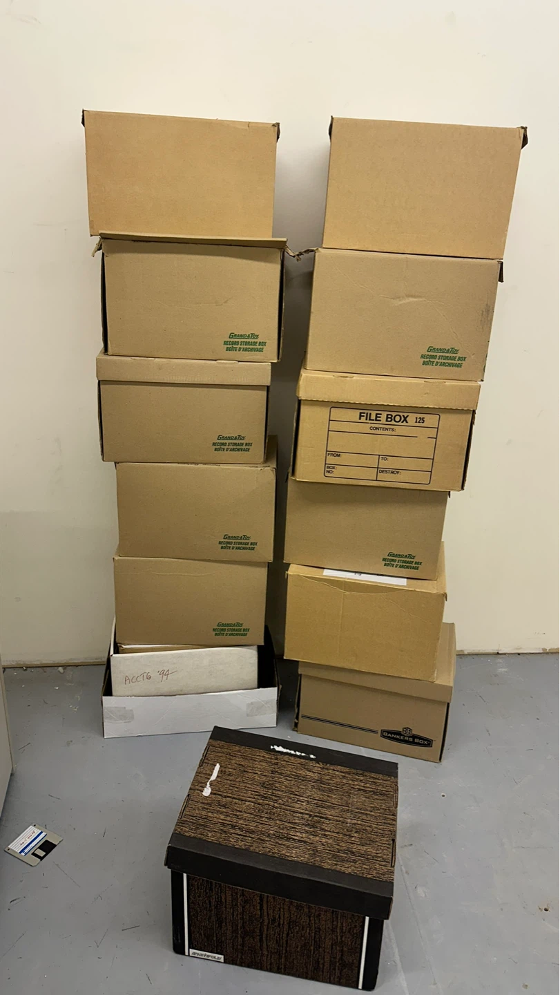Lot of 13 Cardboard File Storage Boxes