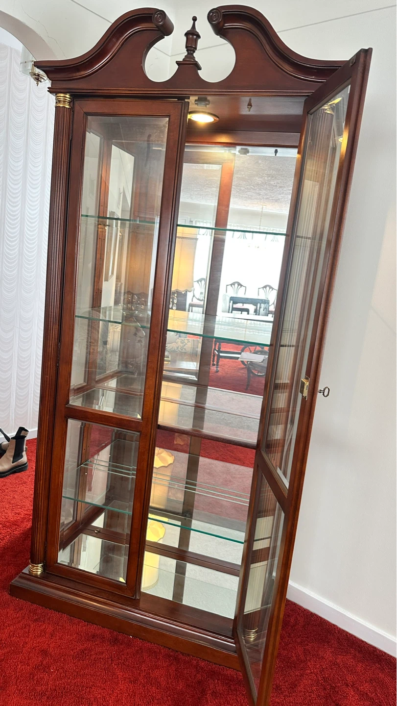 Vintage solid mahogany Display Cabinet with Glass Doors - photo 3