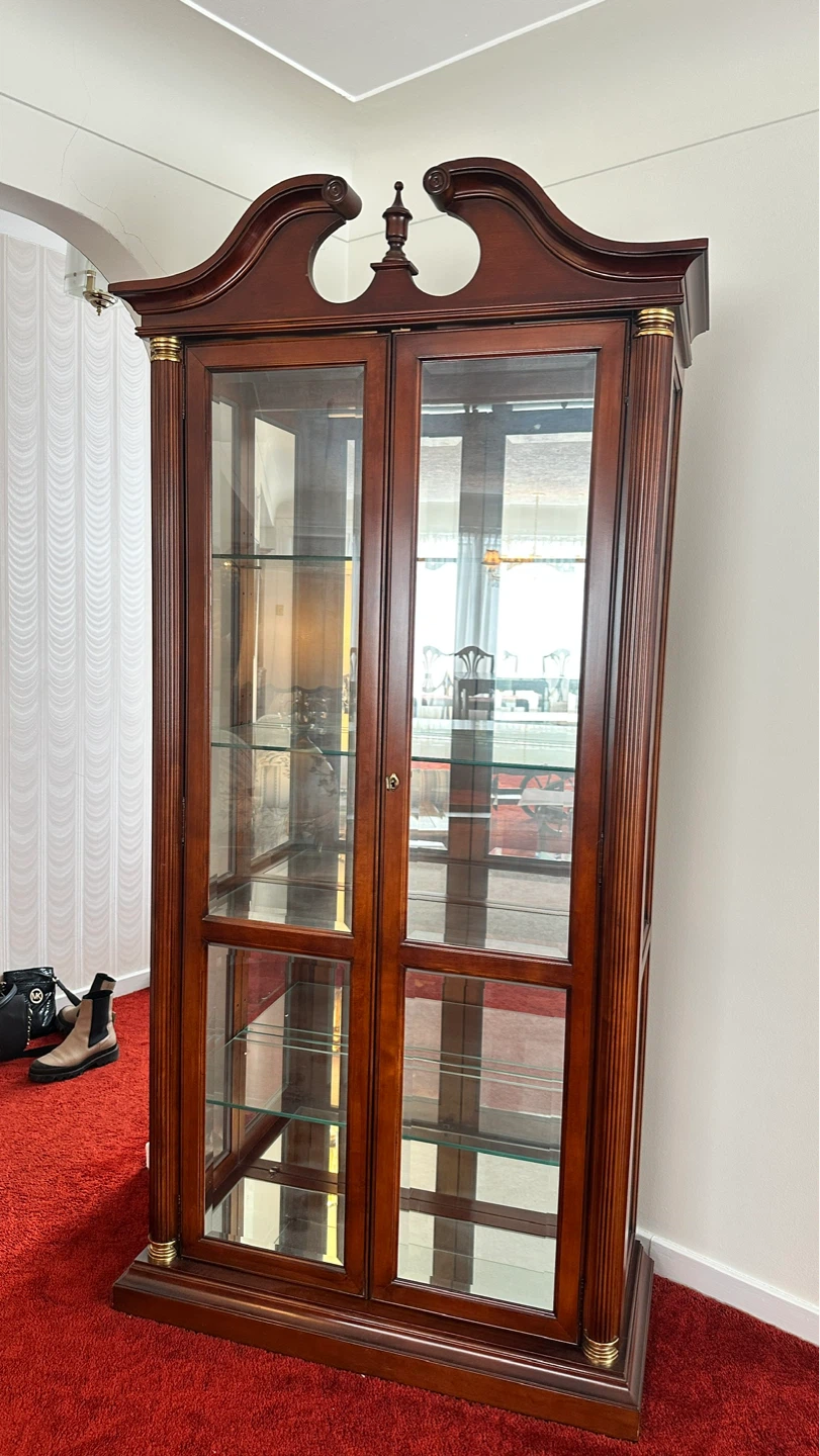 Vintage solid mahogany Display Cabinet with Glass Doors