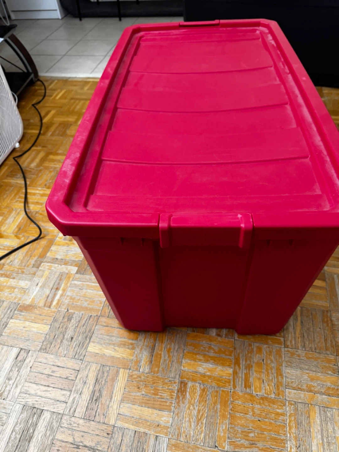 Sterilite Large Red Storage Bin with Lid