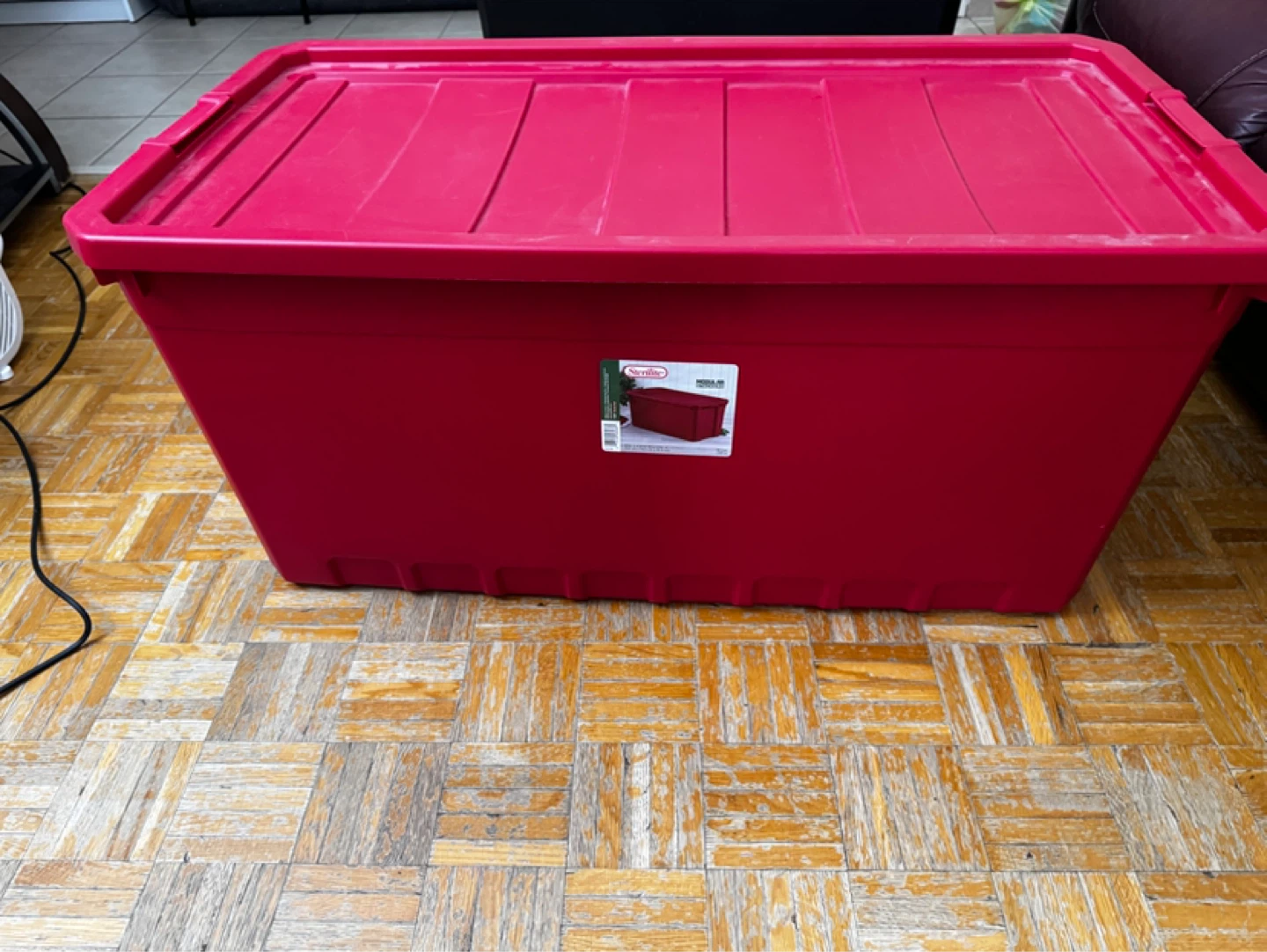 Sterilite Large Red Storage Bin with Lid - photo 2