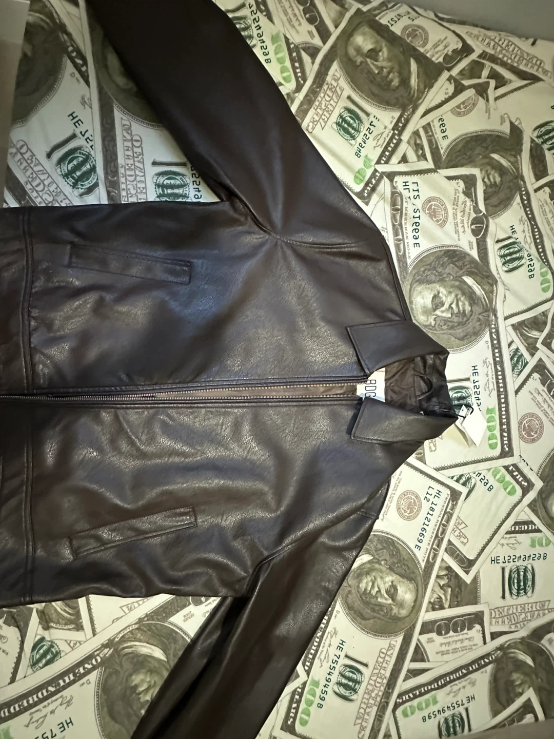 BDG Urban Outfitters Chocolate Faux Leather Jacket - Size M