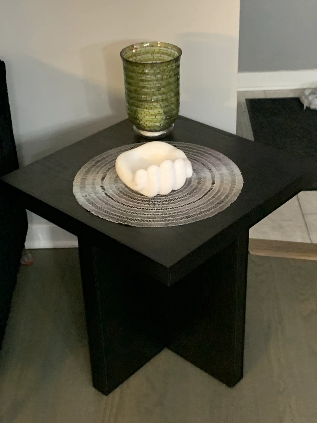 Black Wood Side Table