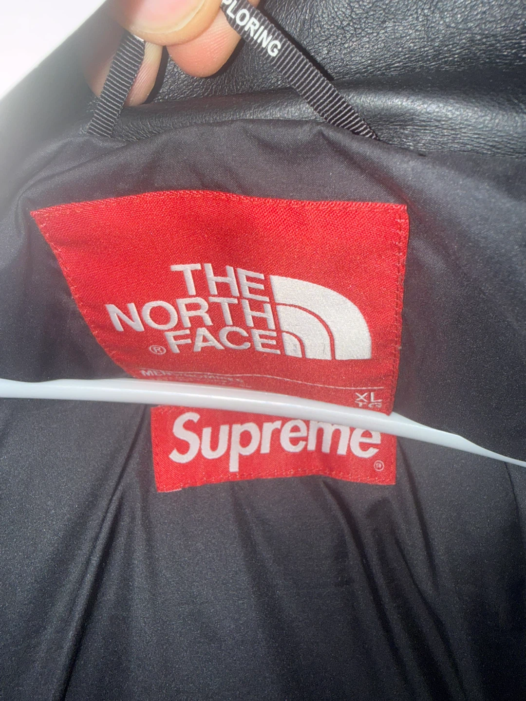 Supreme The North Face Leather Nuptse Jacket XL Yellow - photo 4