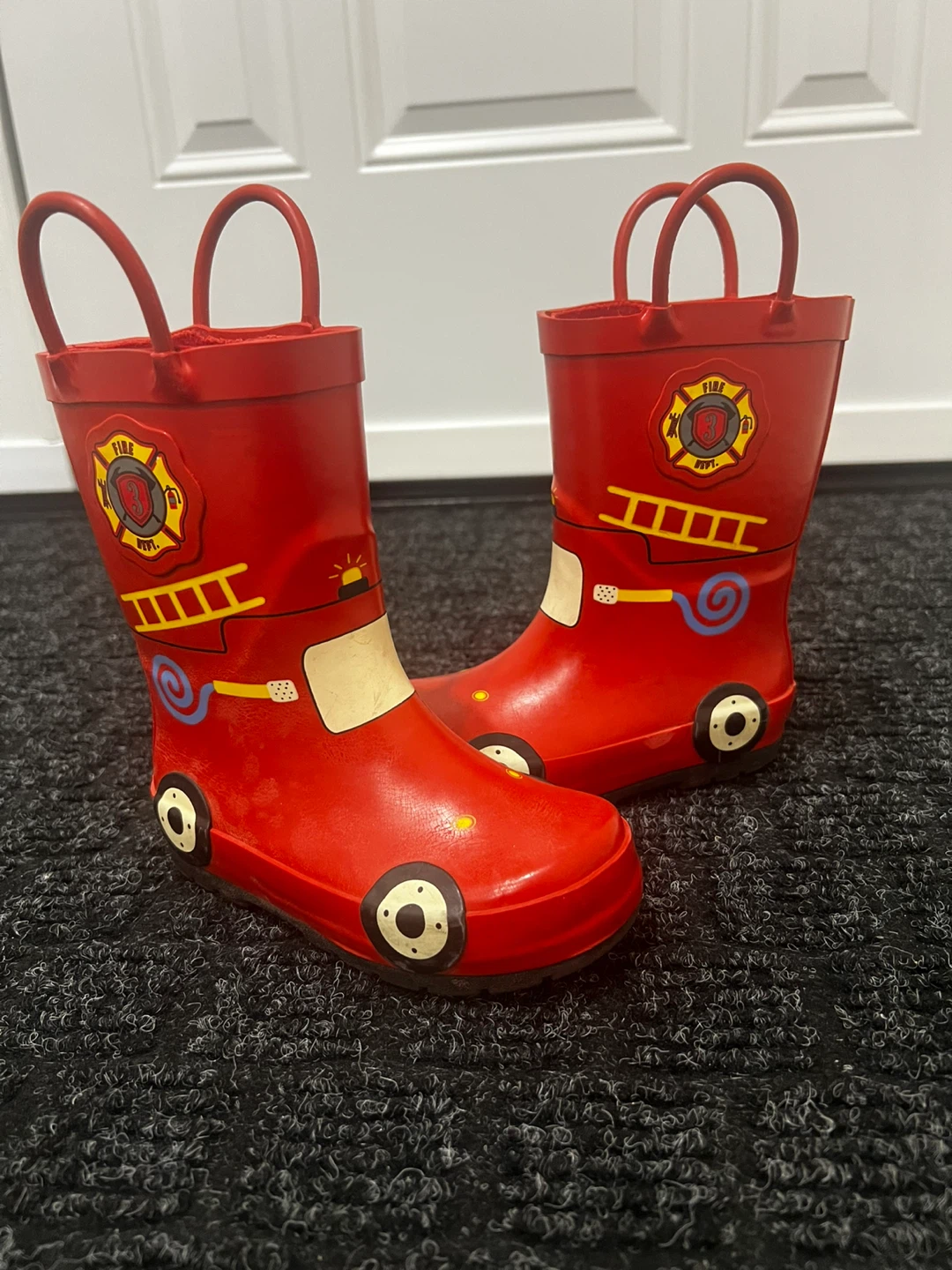Kids Fire Truck Rain Boots
