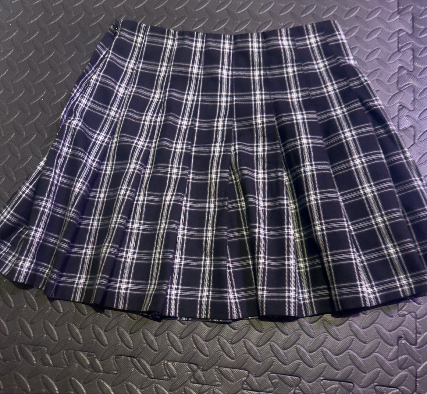 Plaid Pleated Mini Skirt