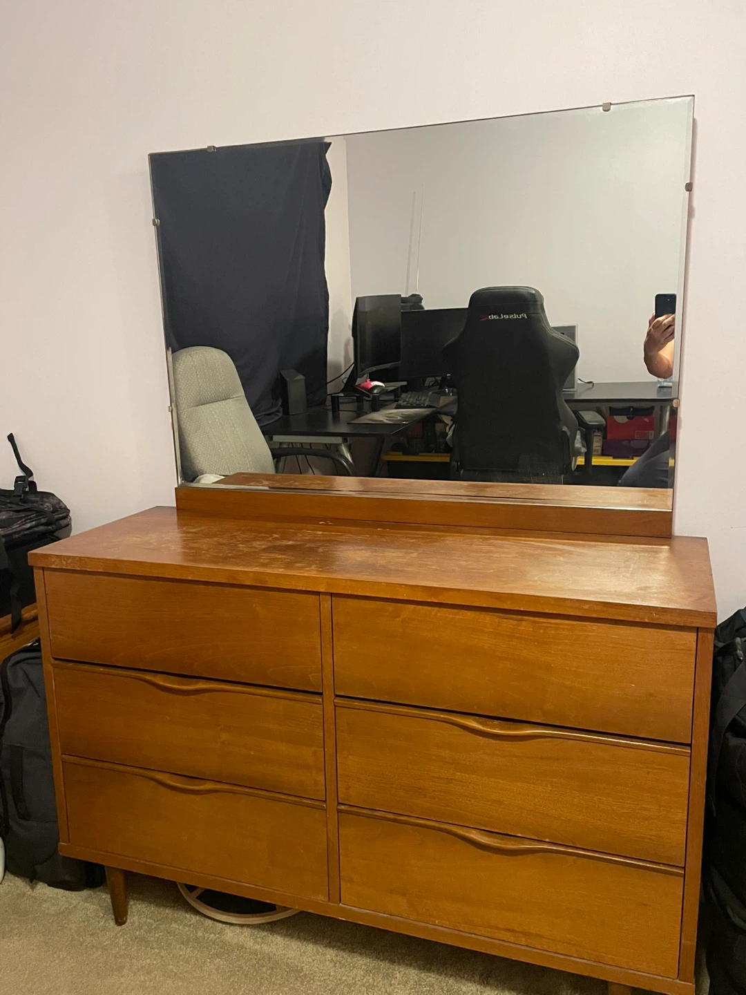 Wooden Dresser with Mirror
