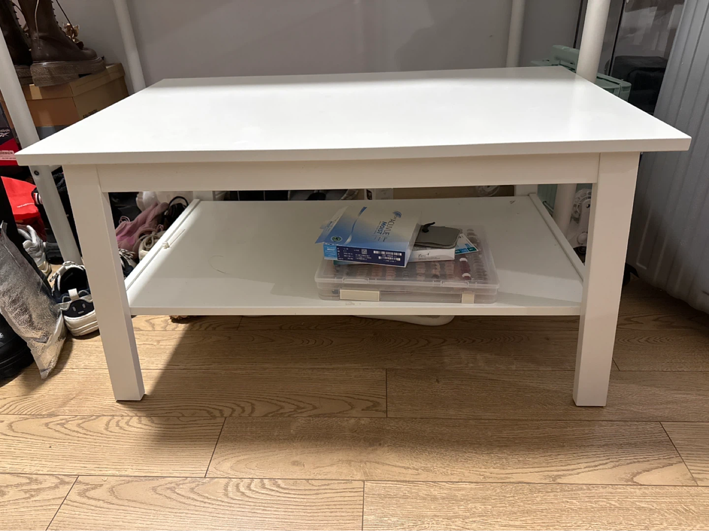 IKEA White Coffee Table with Lower Shelf