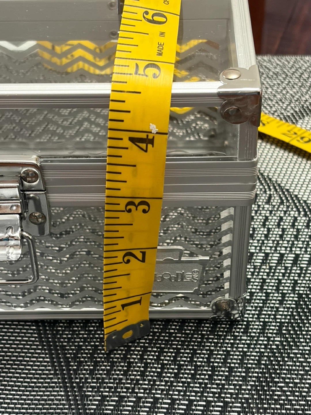 Clear and Silver Makeup Organizer Box