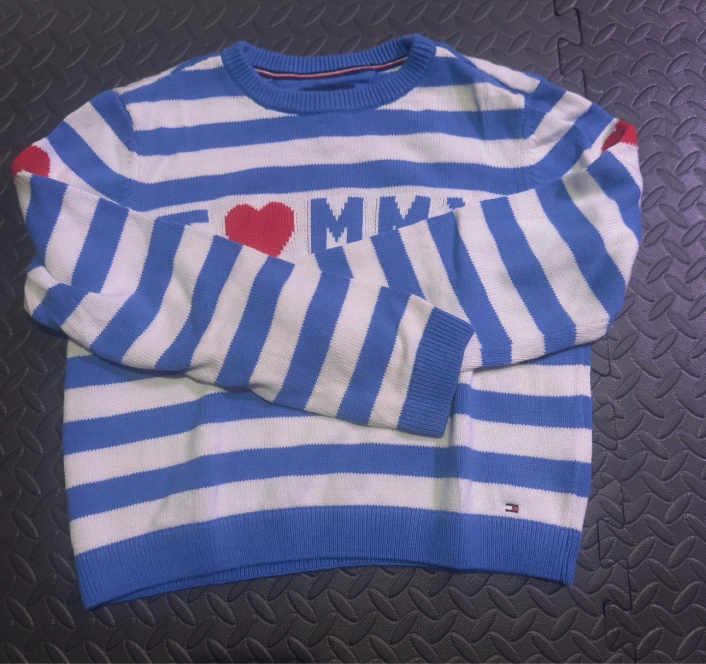 Tommy Hilfiger Striped Sweater with Heart and "MMY"