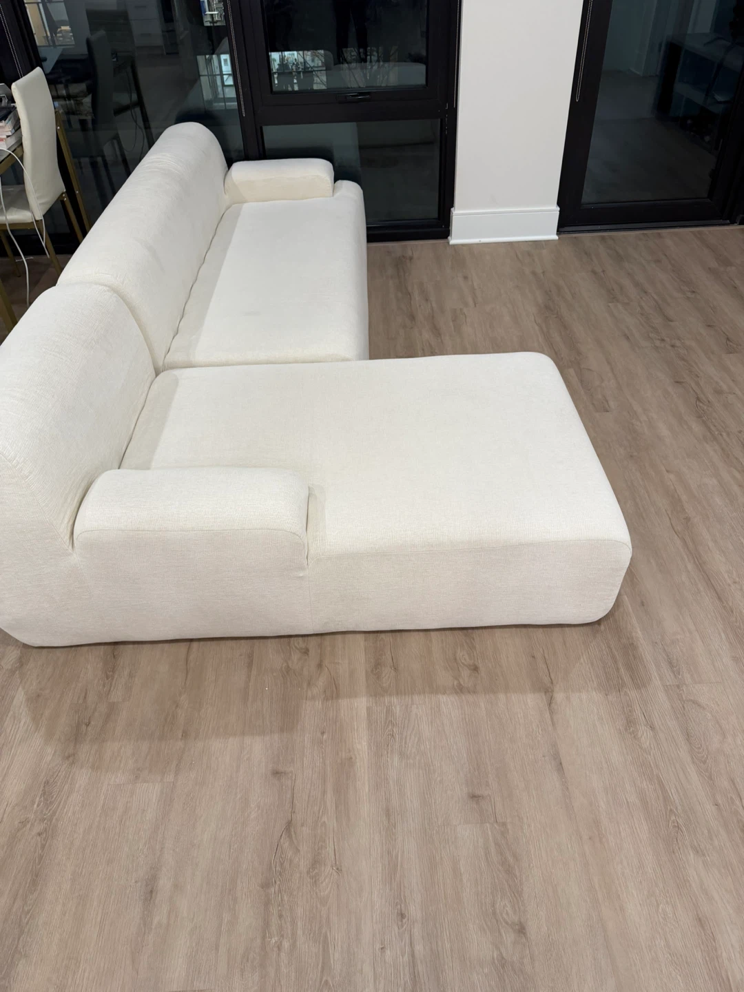 Modern Sectional Sofa Couch - Cream White