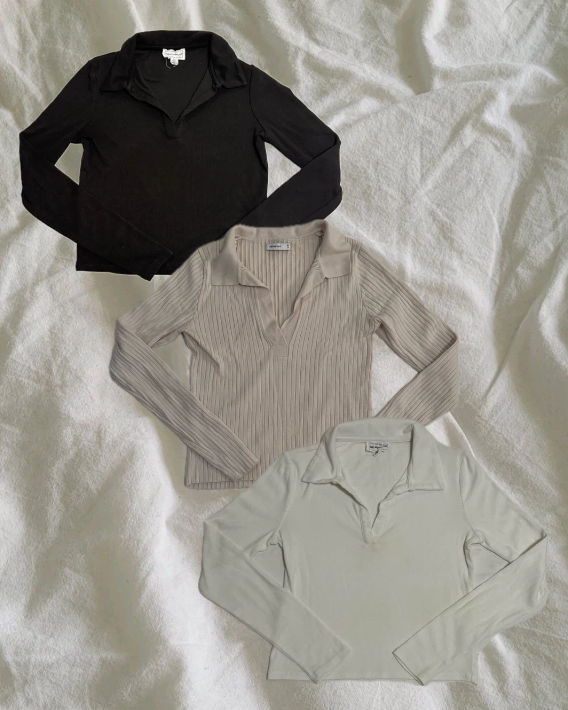 BUNDLE Collard V-Neck Longsleeves