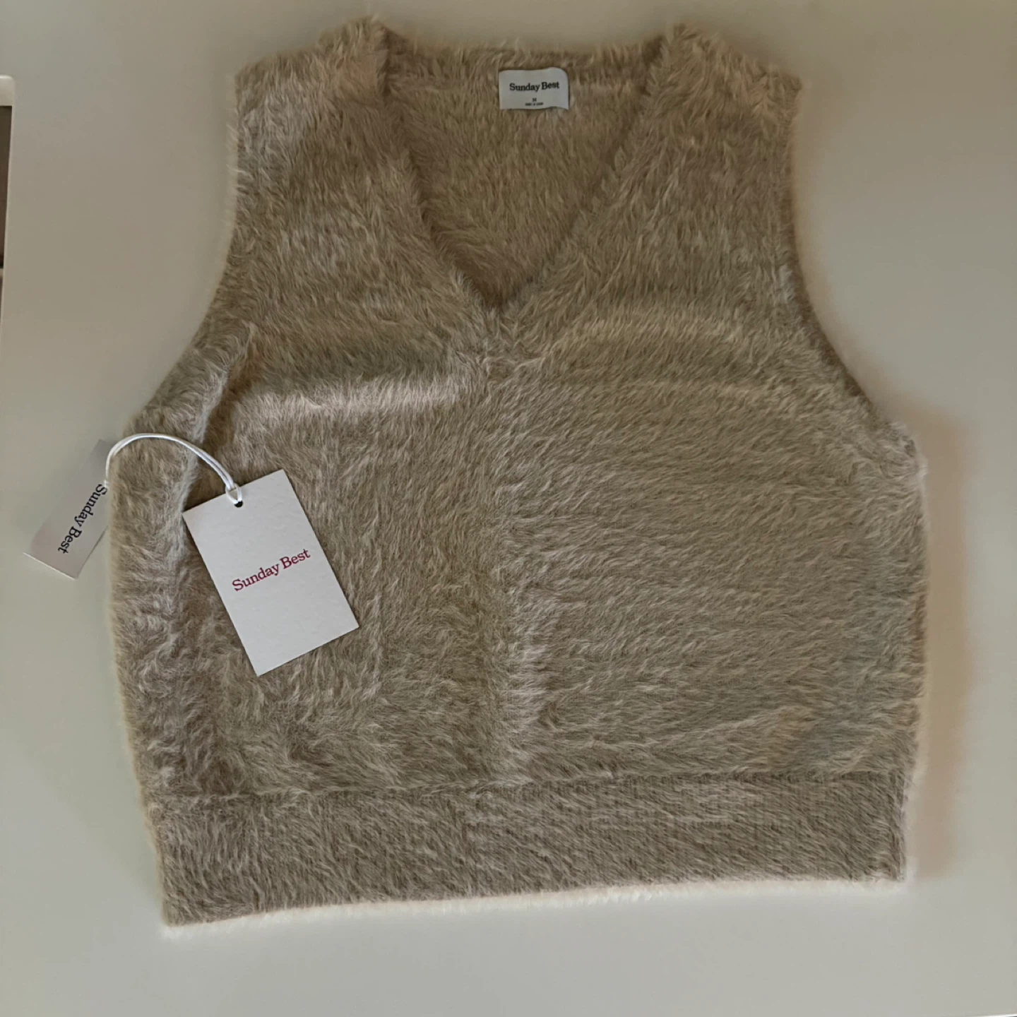 Sunday Best Fuzzy V-Neck Sweater Vest