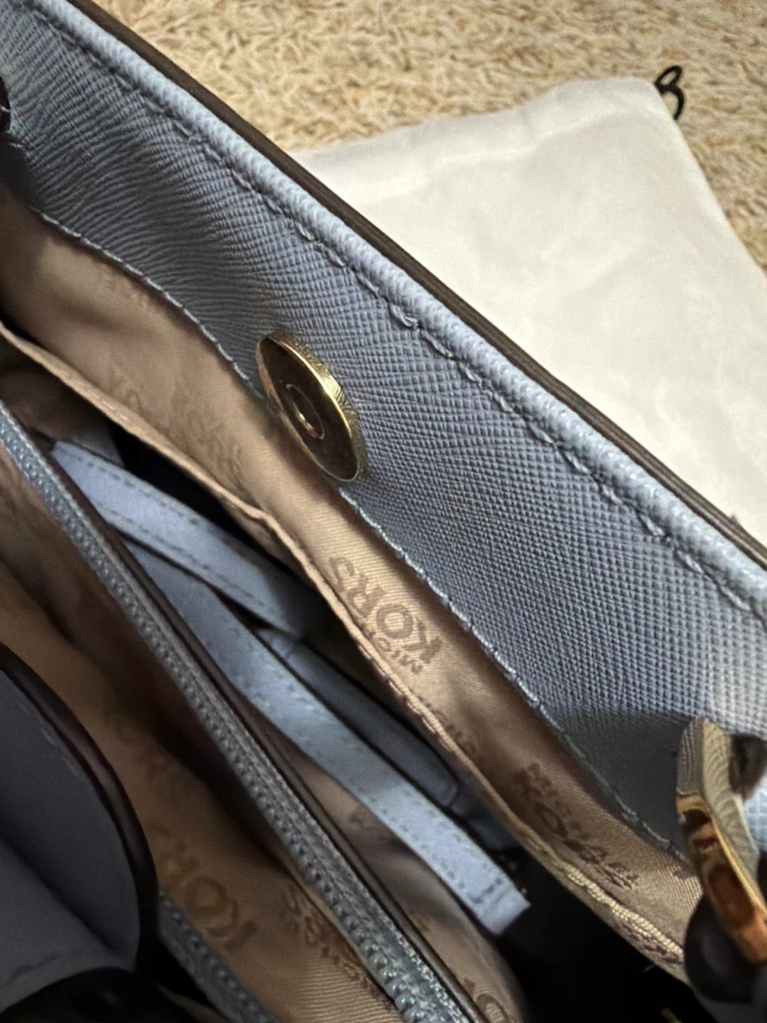 Michael Kors Light Blue Leather Satchel Handbag - photo 5