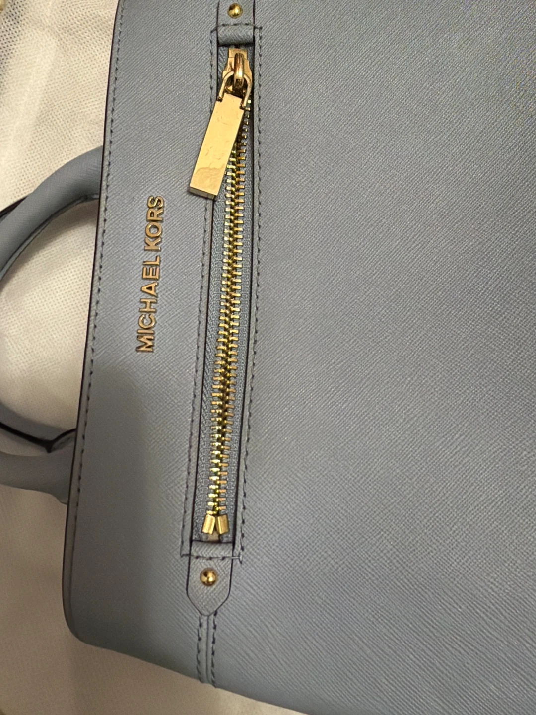 Michael Kors Light Blue Leather Satchel Handbag - photo 4