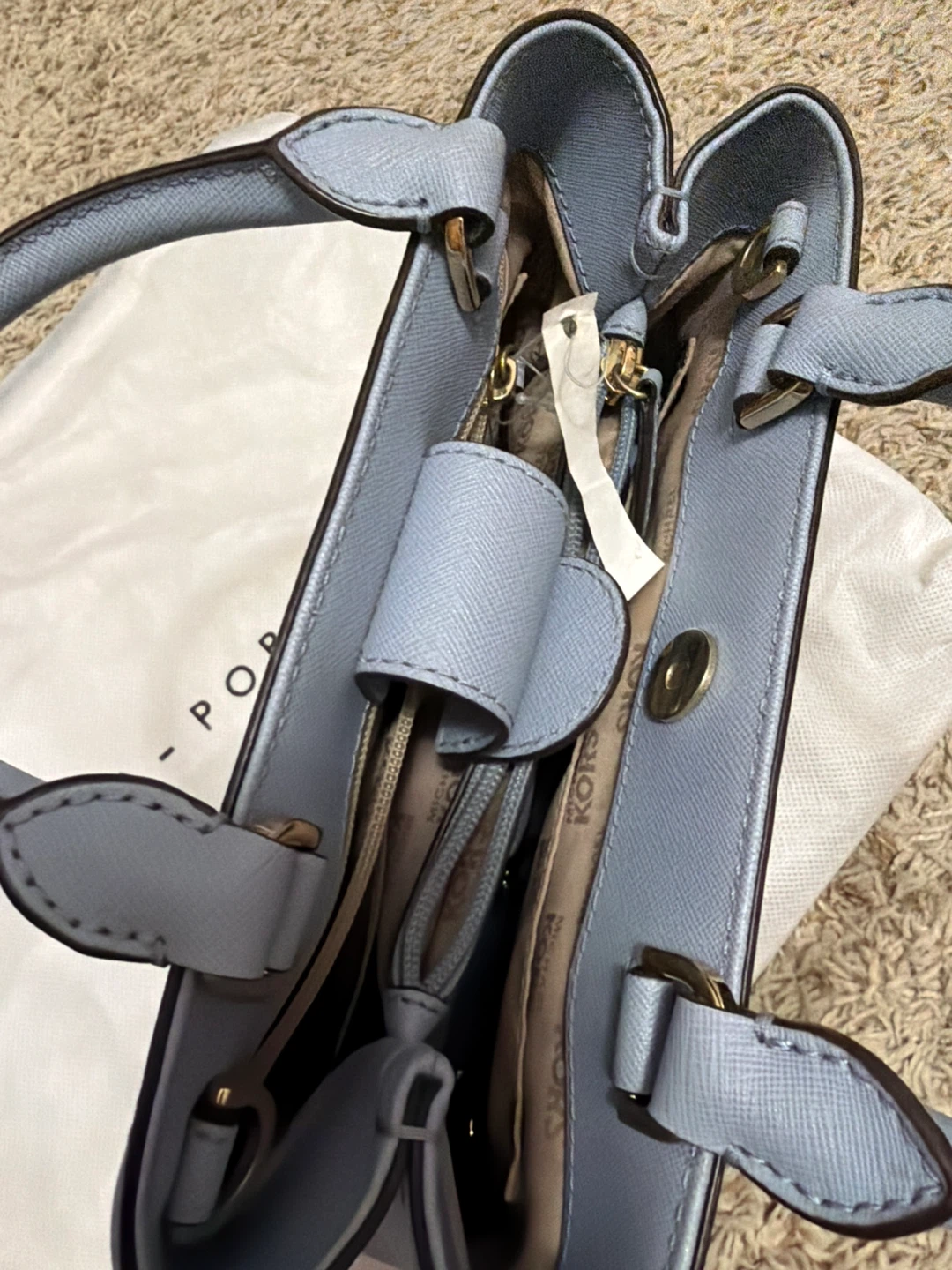 Michael Kors Light Blue Leather Satchel Handbag - photo 2
