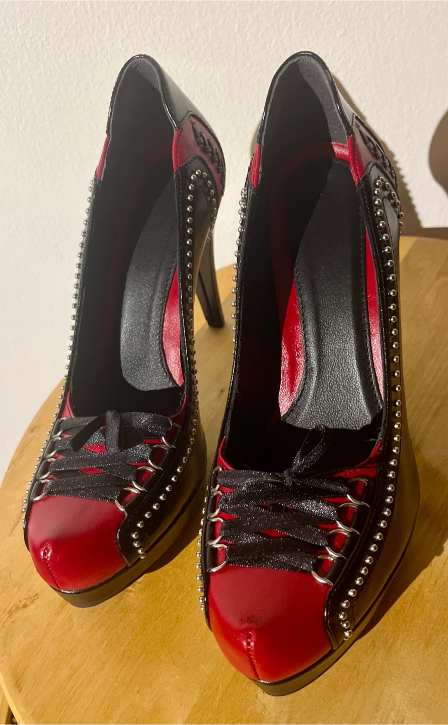 Black and Red Platform Stiletto Heels - photo 2