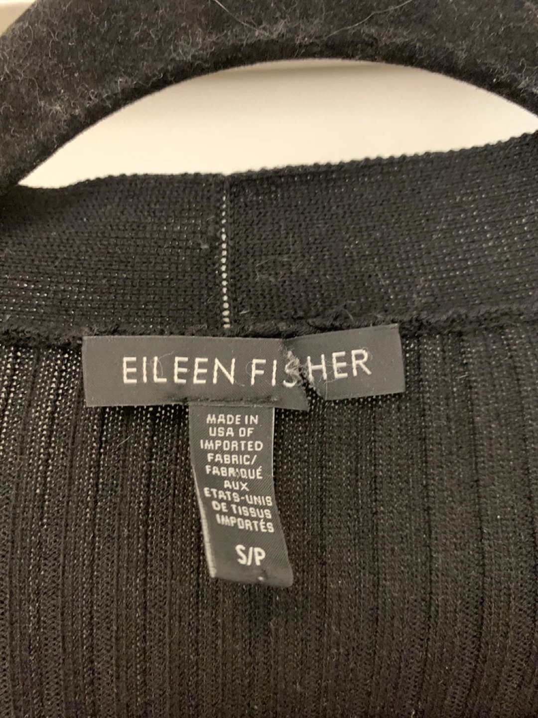 Eileen Fisher Black Ribbed Cardigan S/P - photo 2