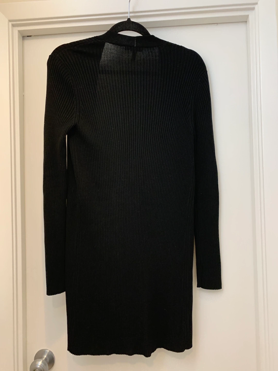 Eileen Fisher Black Ribbed Cardigan S/P - photo 3