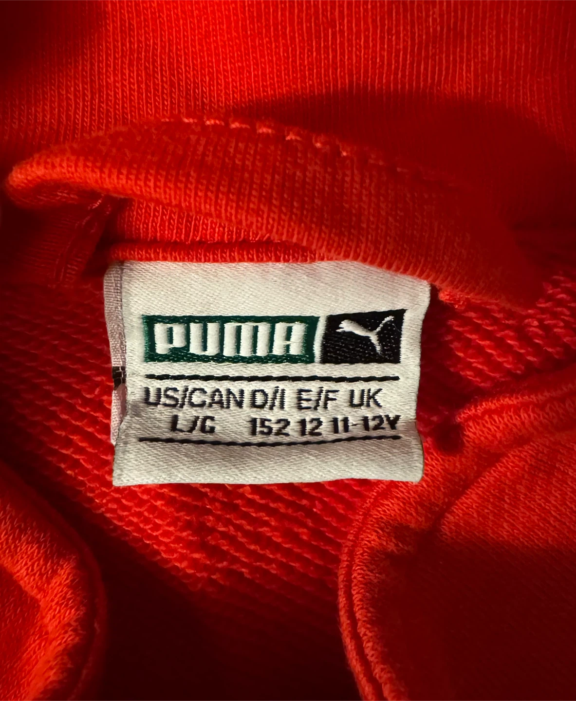Puma Red Velour Track Jacket with White Stripes - Boys Size L/G - photo 2