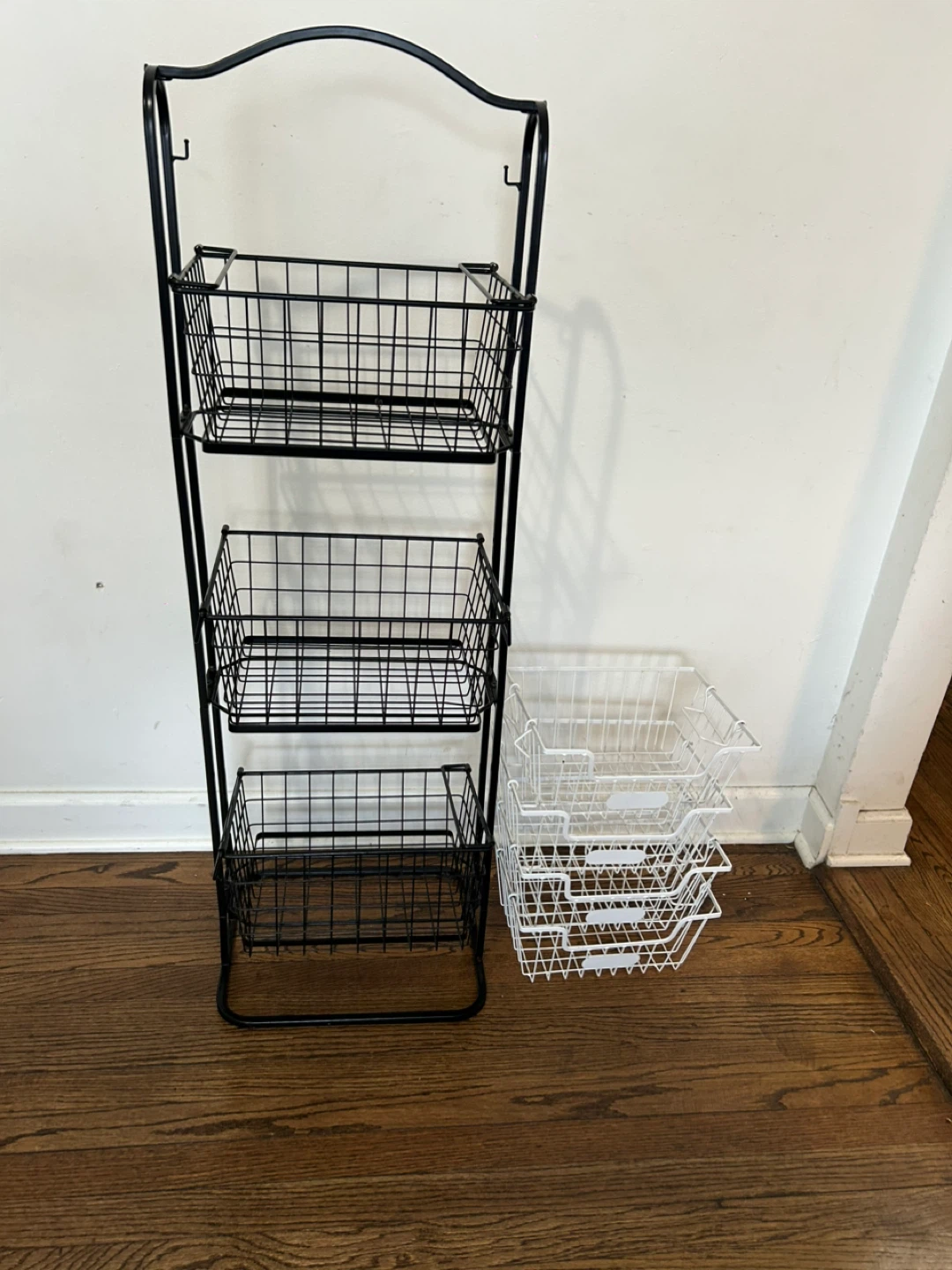 3-Tier Wire Storage Rack with Removable Baskets