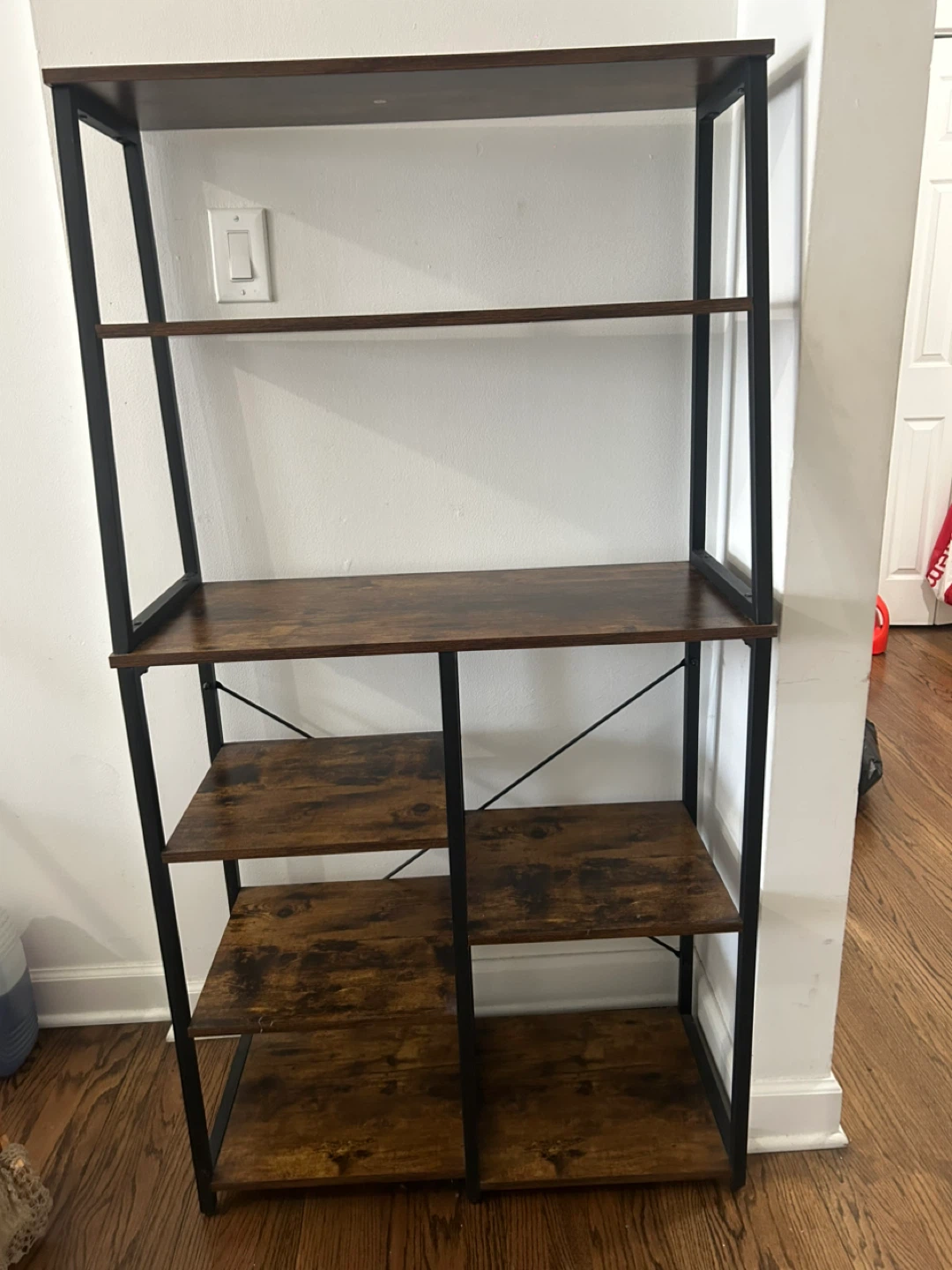 Industrial Style 5-Shelf Bookshelf