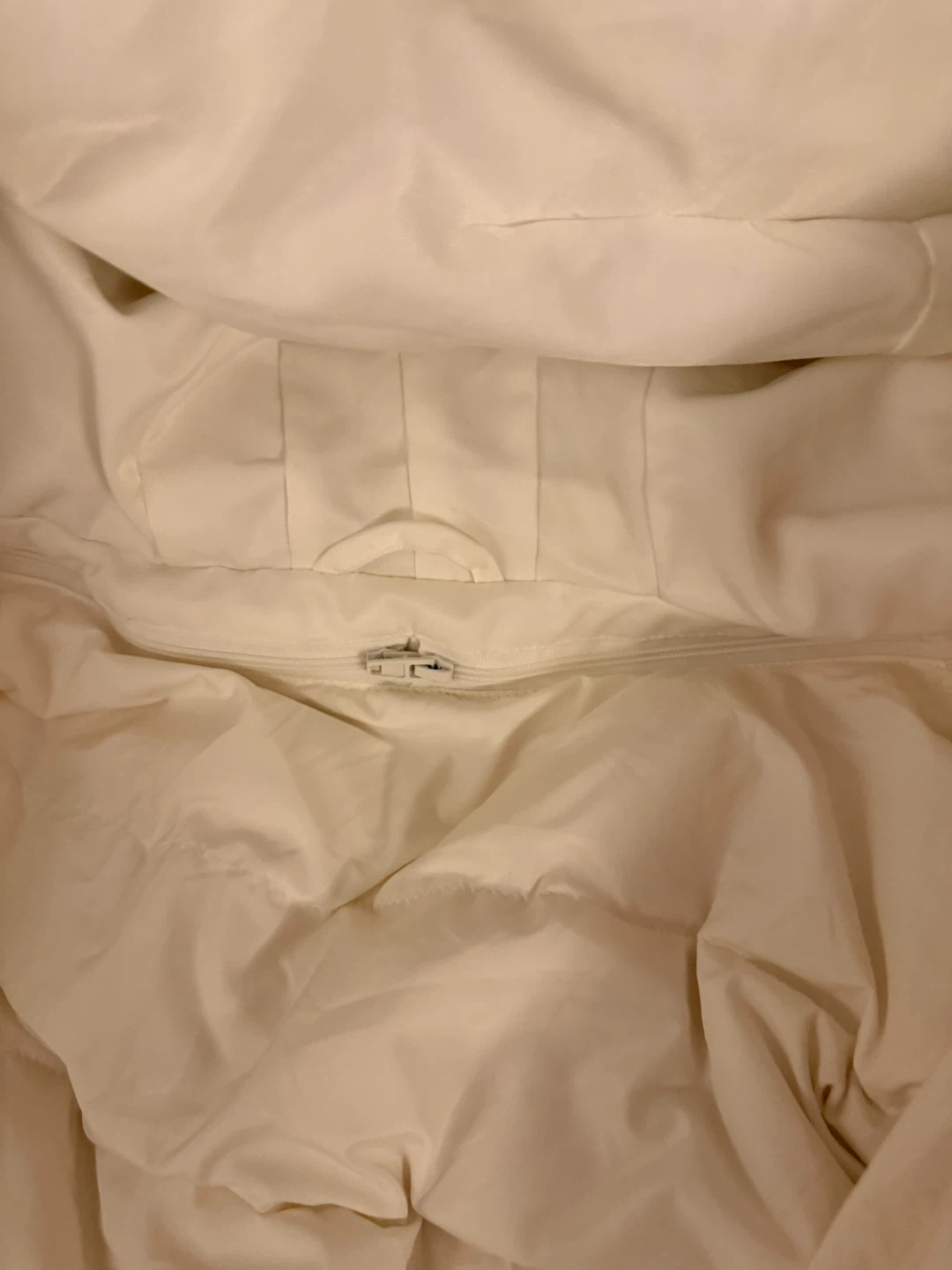 White Puffer Jacket with Fur Hood - photo 2