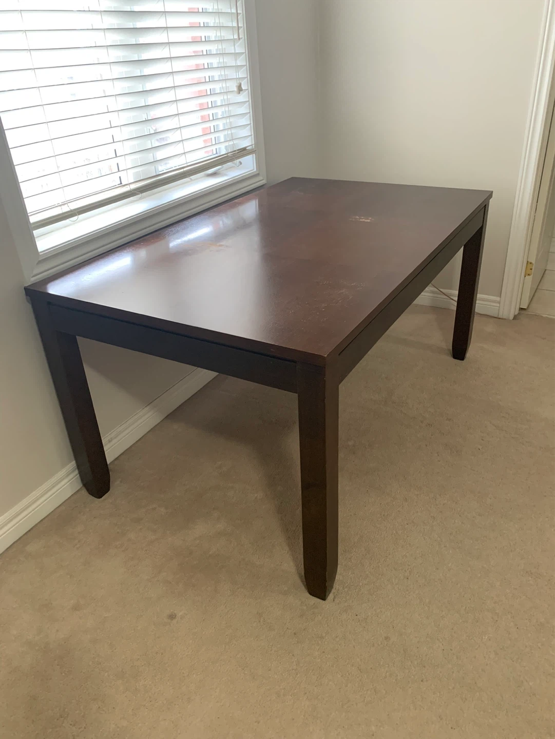Dark solid Wood Dining Table for four people - photo 5