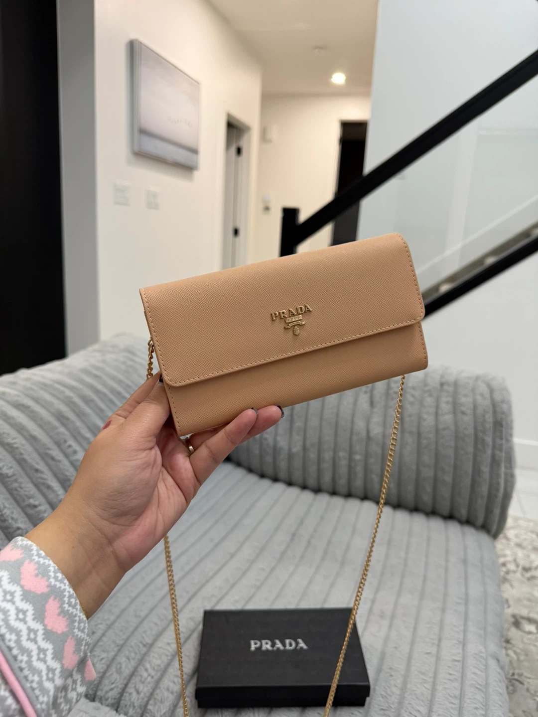Prada Saffiano Leather Wallet with Chain - photo 2