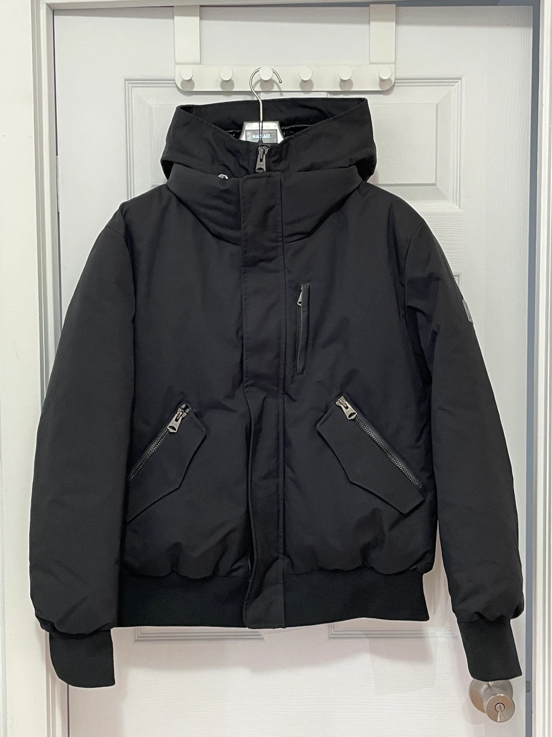 Mackage-DIXON 2-In-1 down bomber jacket with hooded bib