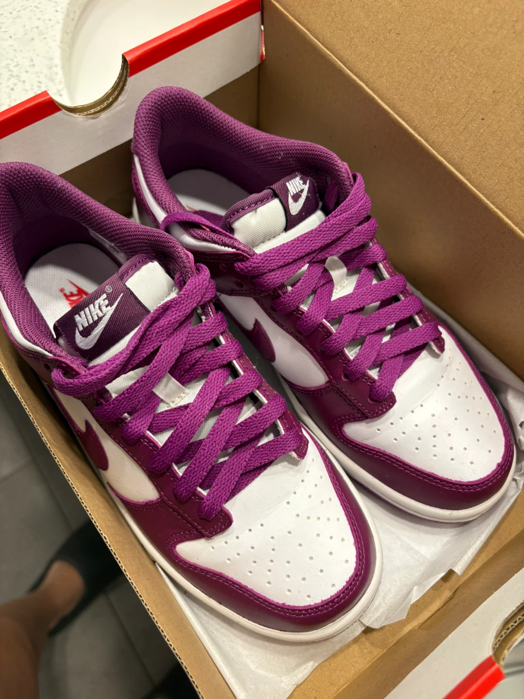 Nike Dunk Low Purple White Sneakers - photo 3