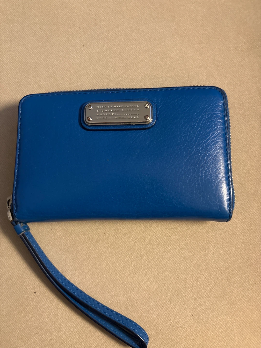 Marc by Marc Jacobs Blue Leather Wristlet Wallet