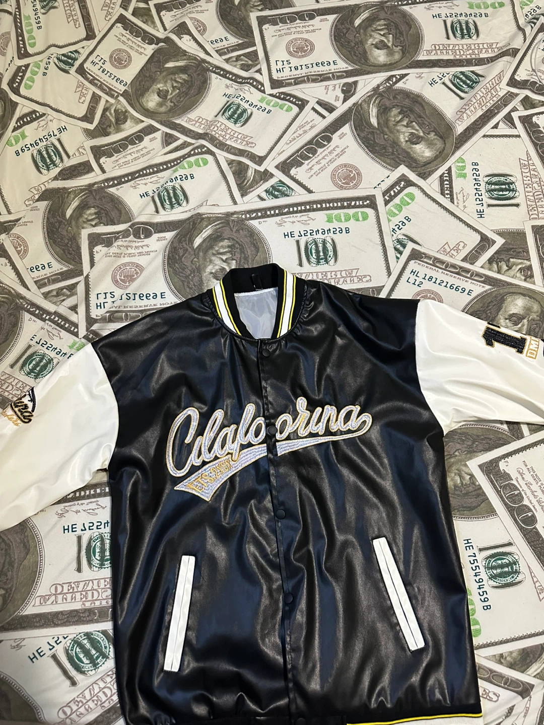 Black and White "California" Varsity Jacket