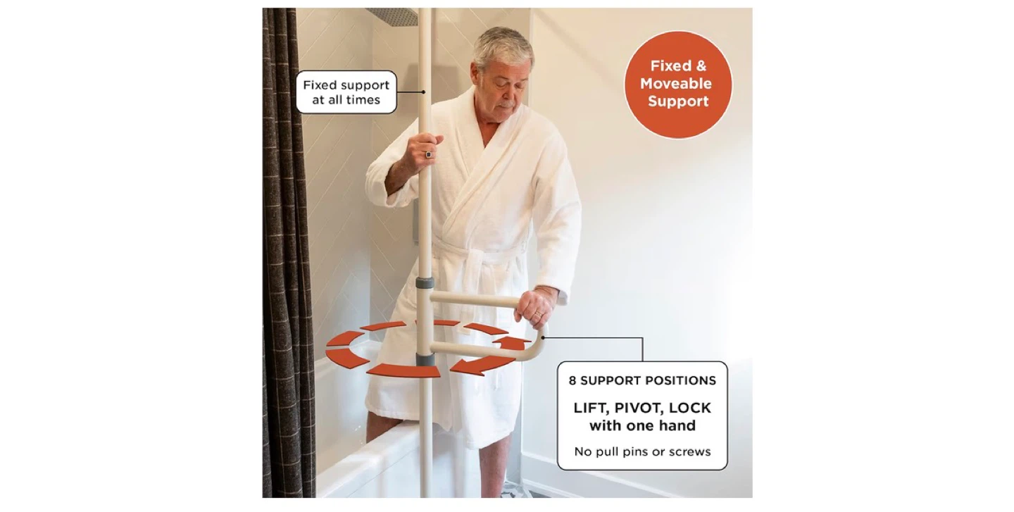 Adjustable Safety Pole with Grab Bar - photo 4