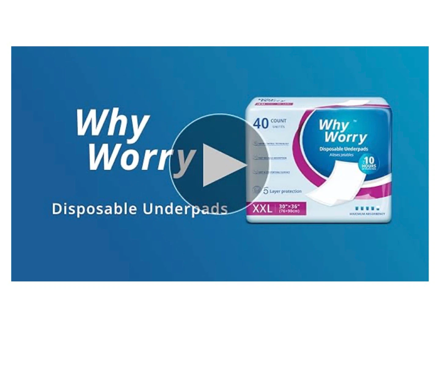 Why Worry Disposable Underpads XXL (40 Count) - photo 5