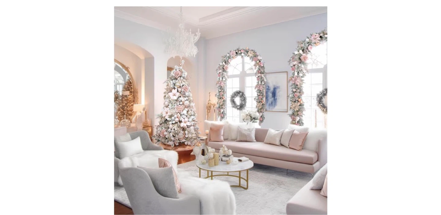 7 ft. Pre-lit Rose Gold Christmas Tree - photo 4