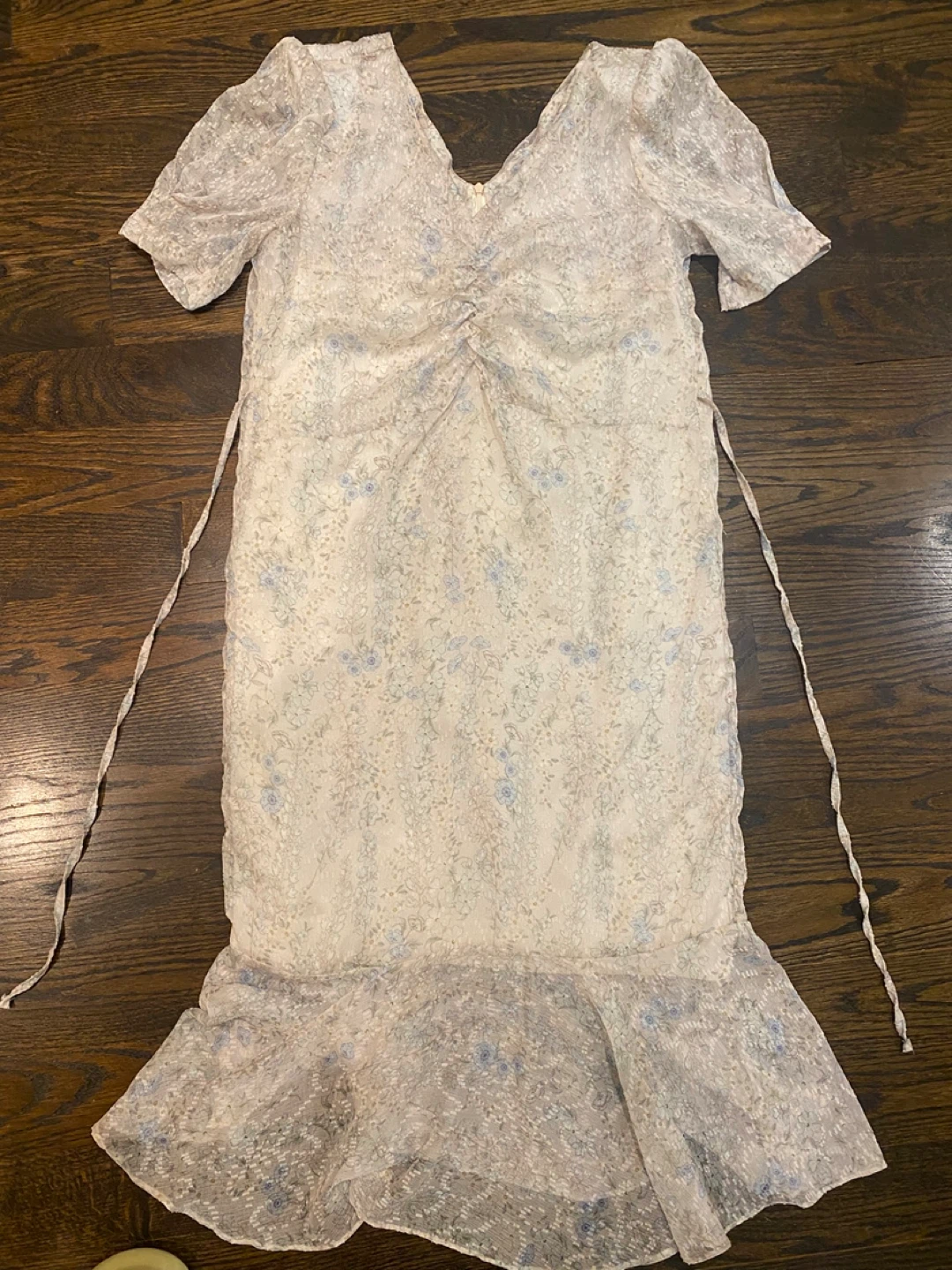 Floral Print Ruched Midi Dress - photo 2