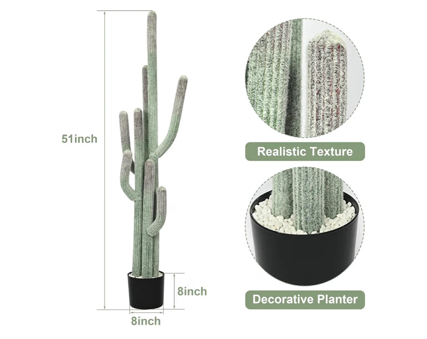 51 inch Artificial Saguaro Cactus Plant - photo 3