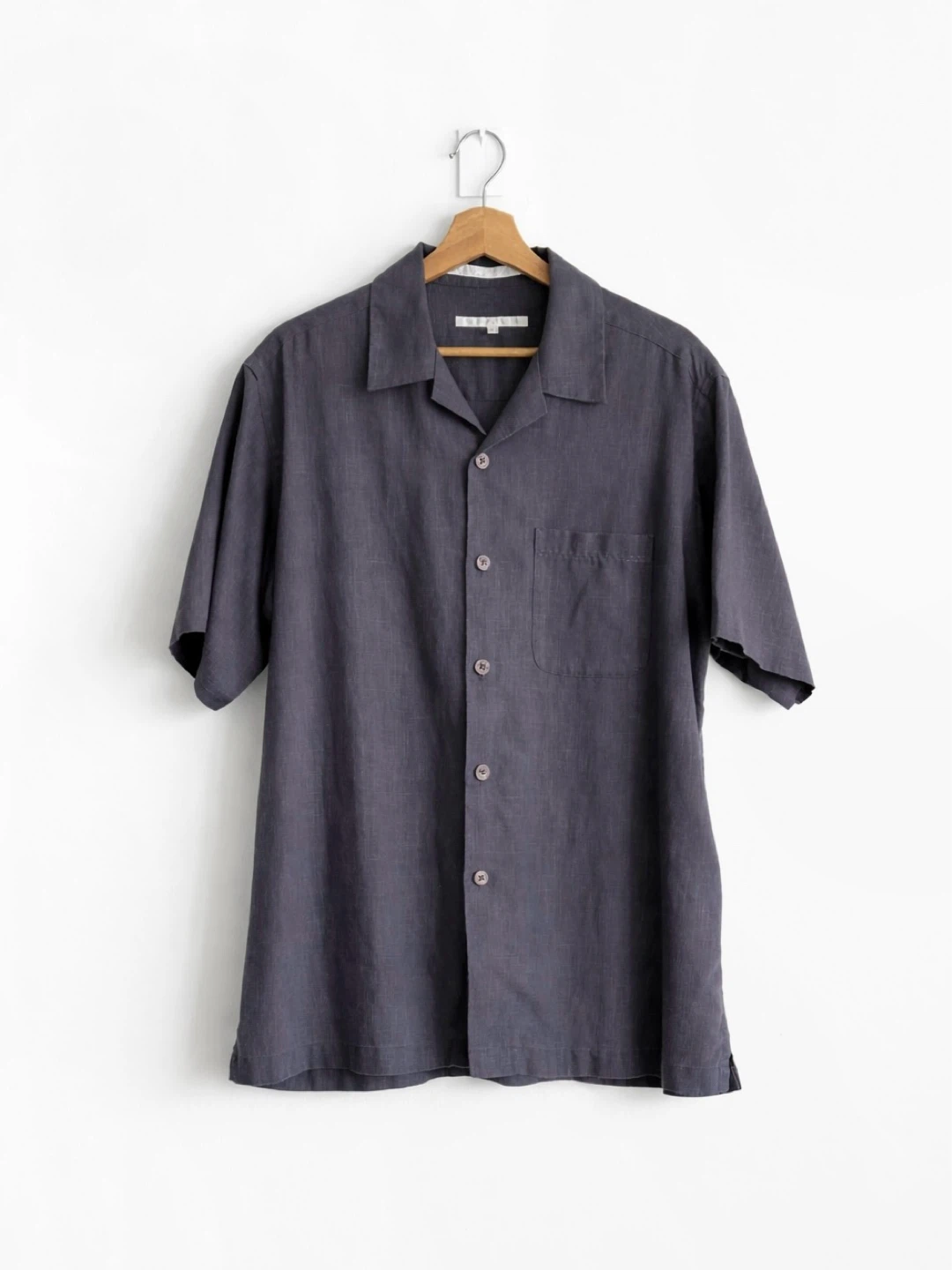 Perry Ellis Linen Blend Camp Collar Shirt