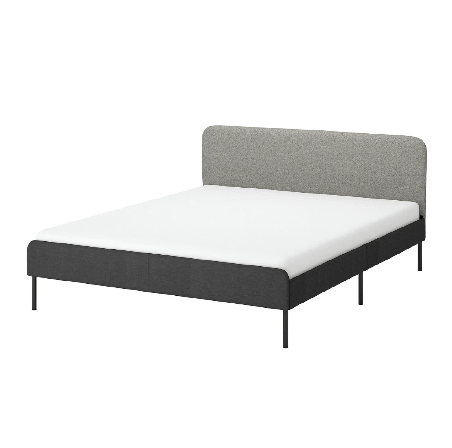 Bed Frame with Slats and Headboard (IKEA SLATTUM)