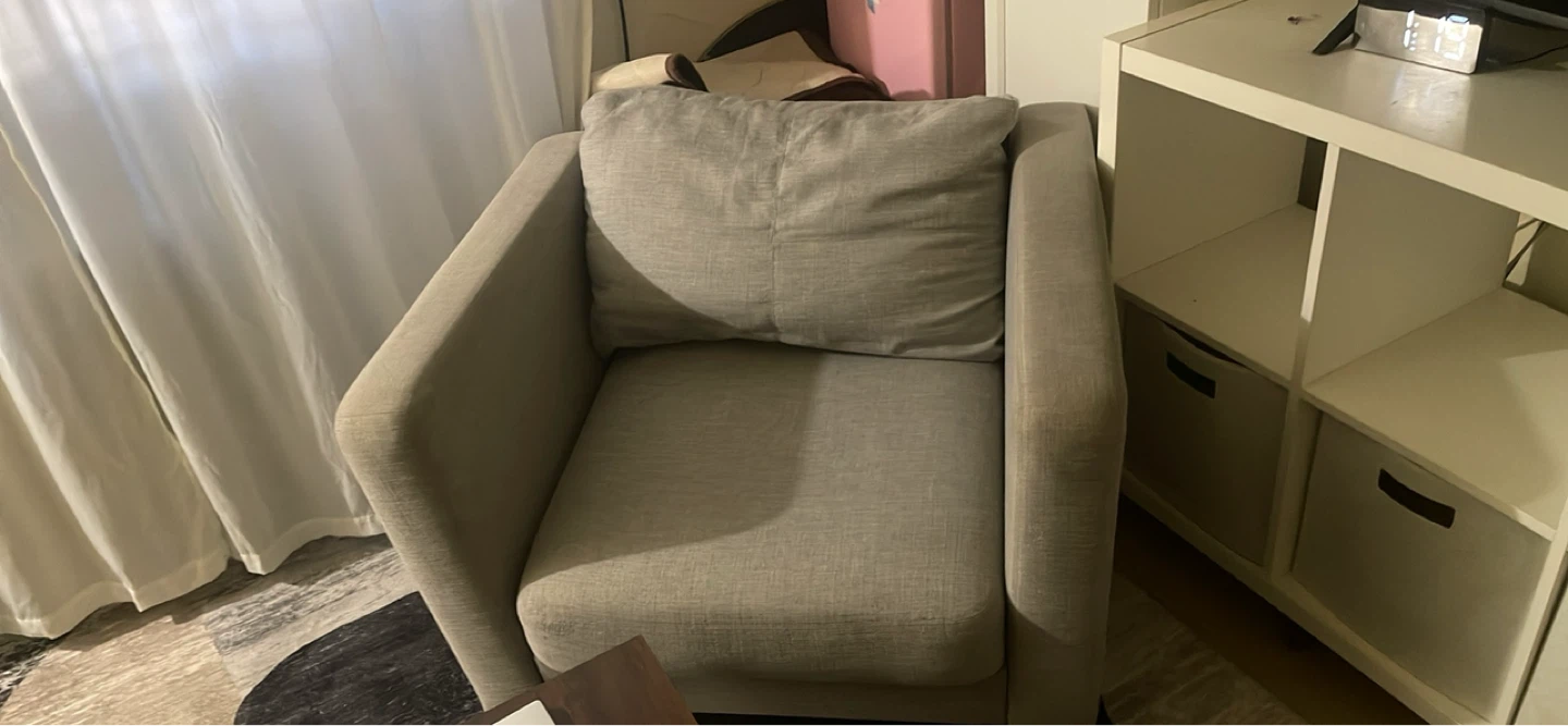MOVING SALE - Gray Sofa and Accent chair from Inside Weather. - photo 5