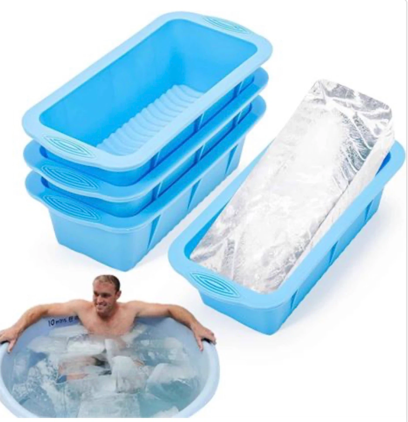 NEW 4 Pack Silicone Ice Trays for Ice Bath/Cold Plunge/Coolers